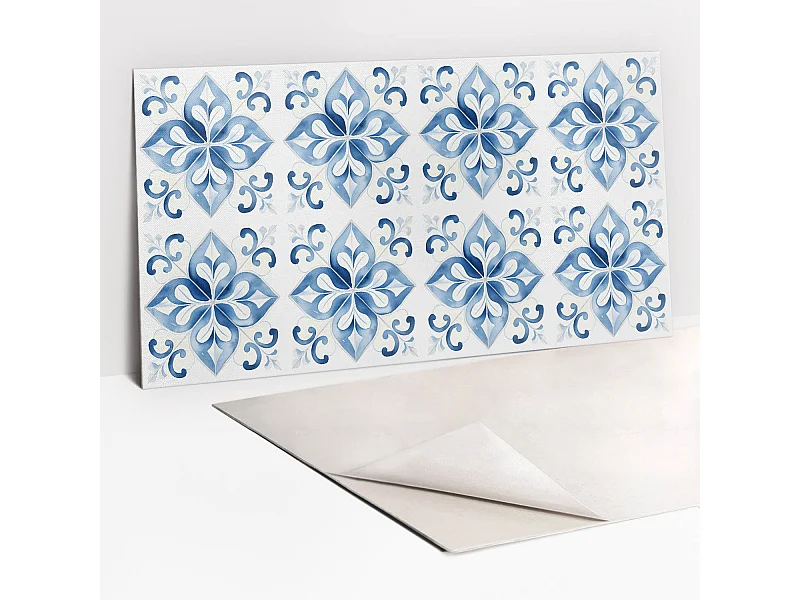 Zelfklevende waterdichte vinyl wandpanelen - Aquarelornament 100 x 50 cm