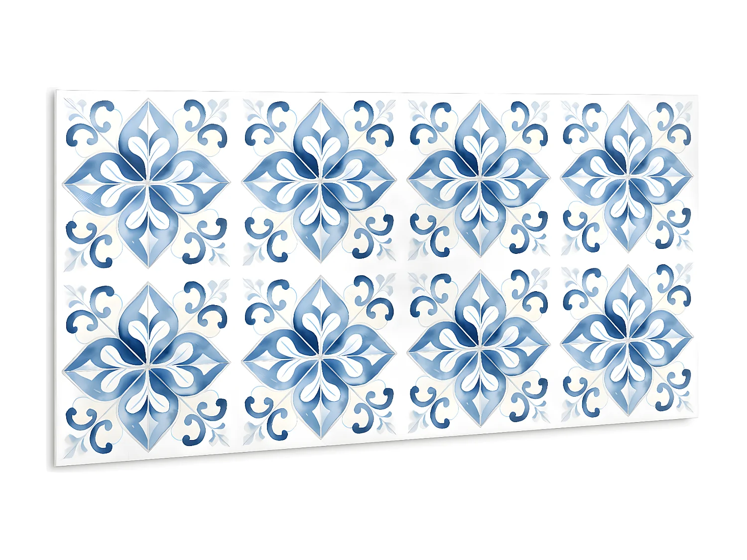 Zelfklevende waterdichte vinyl wandpanelen - Aquarelornament 100 x 50 cm