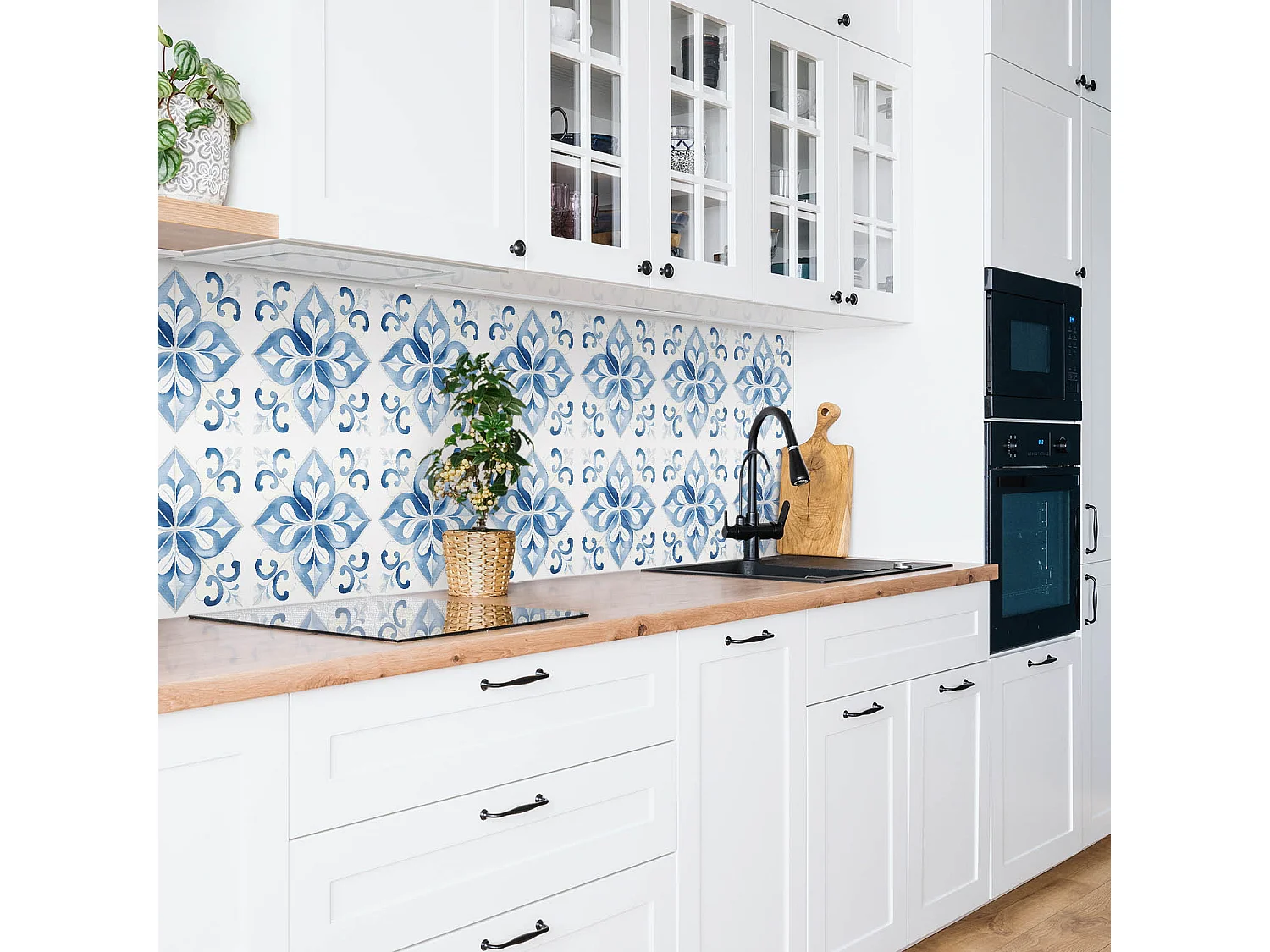 Panneaux muraux autocollants en vinyle imperméable - Ornement aquarelle 100 x 50 cm