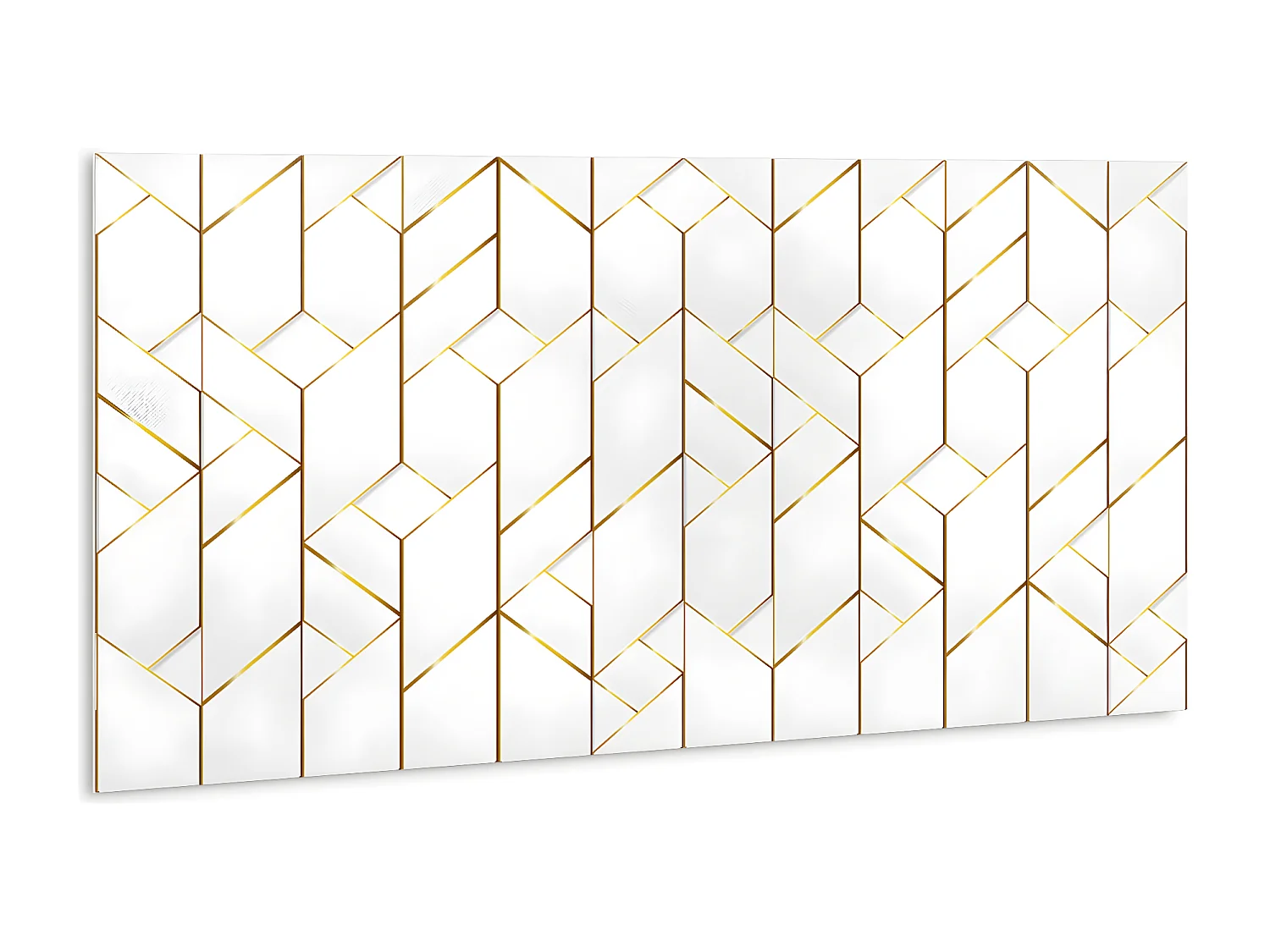 Zelfklevende waterdichte vinyl wandpanelen - Modieuze gouden lijnen 100 x 50 cm