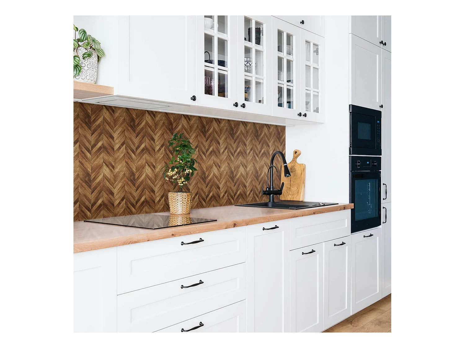 Panneaux muraux autocollants en vinyle imperméable - Planches marron 100 x 50 cm