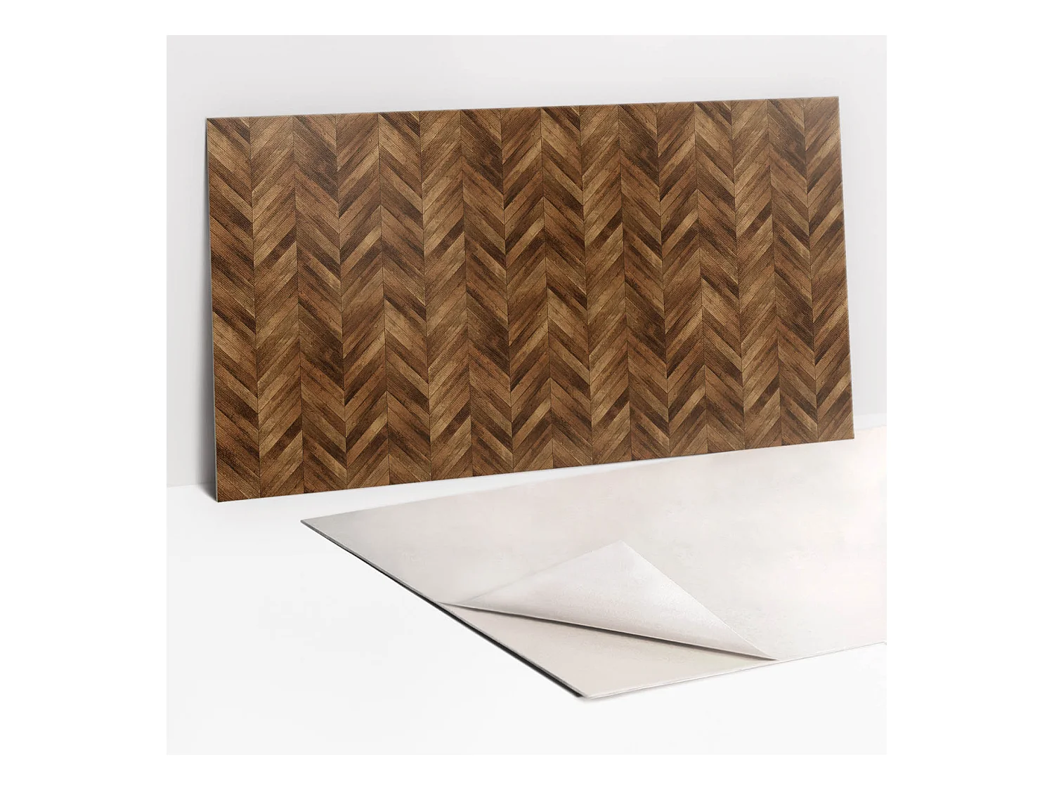 Panneaux muraux autocollants en vinyle imperméable - Planches marron 100 x 50 cm