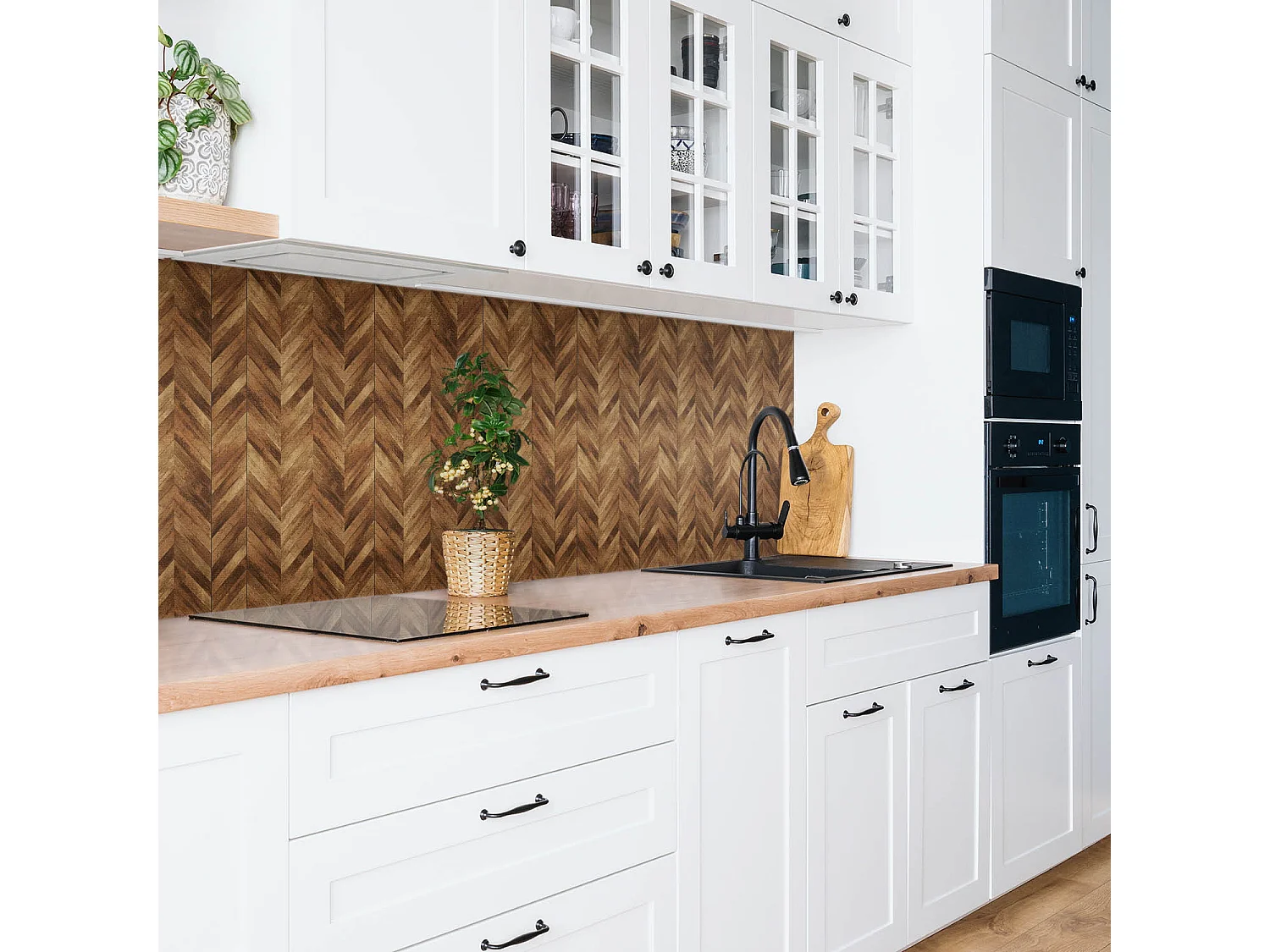 Selbstklebende wasserfeste Vinyl-Wandpaneele – braune Platten 100 x 50 cm