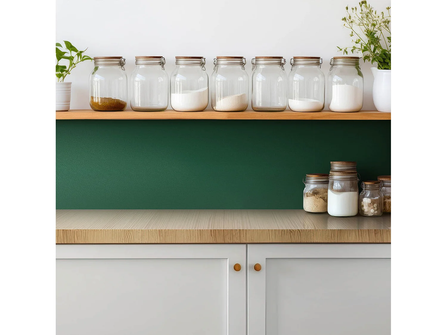 Selbstklebende Fliesen - Vinyl - Grüne Farbe 9x30x30