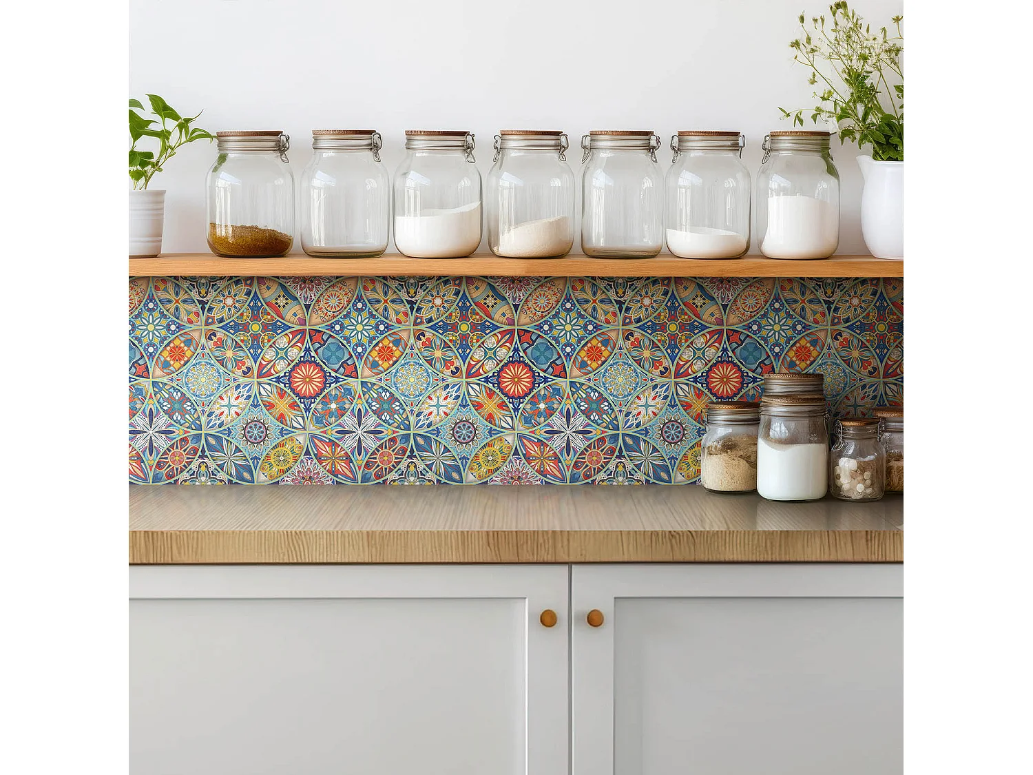 Selbstklebende Fliesen - Vinyl - Orientalische Kreise 9x30x30