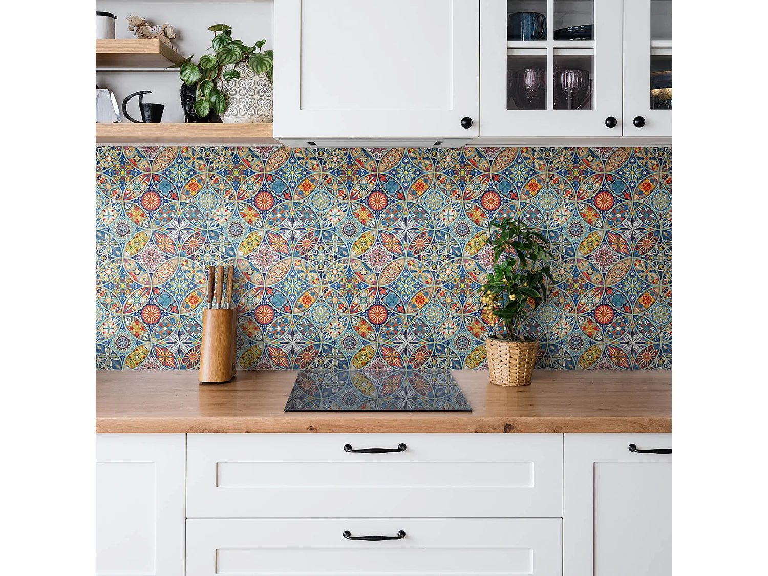 Selbstklebende Fliesen - Vinyl - Orientalische Kreise 9x30x30