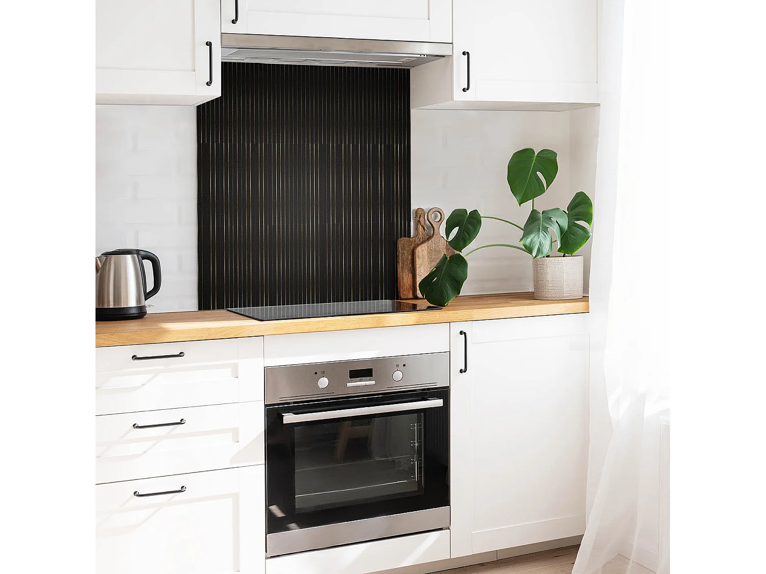 Selbstklebende Fliesen - Vinyl - Moderne Goldlinien 9x30x30