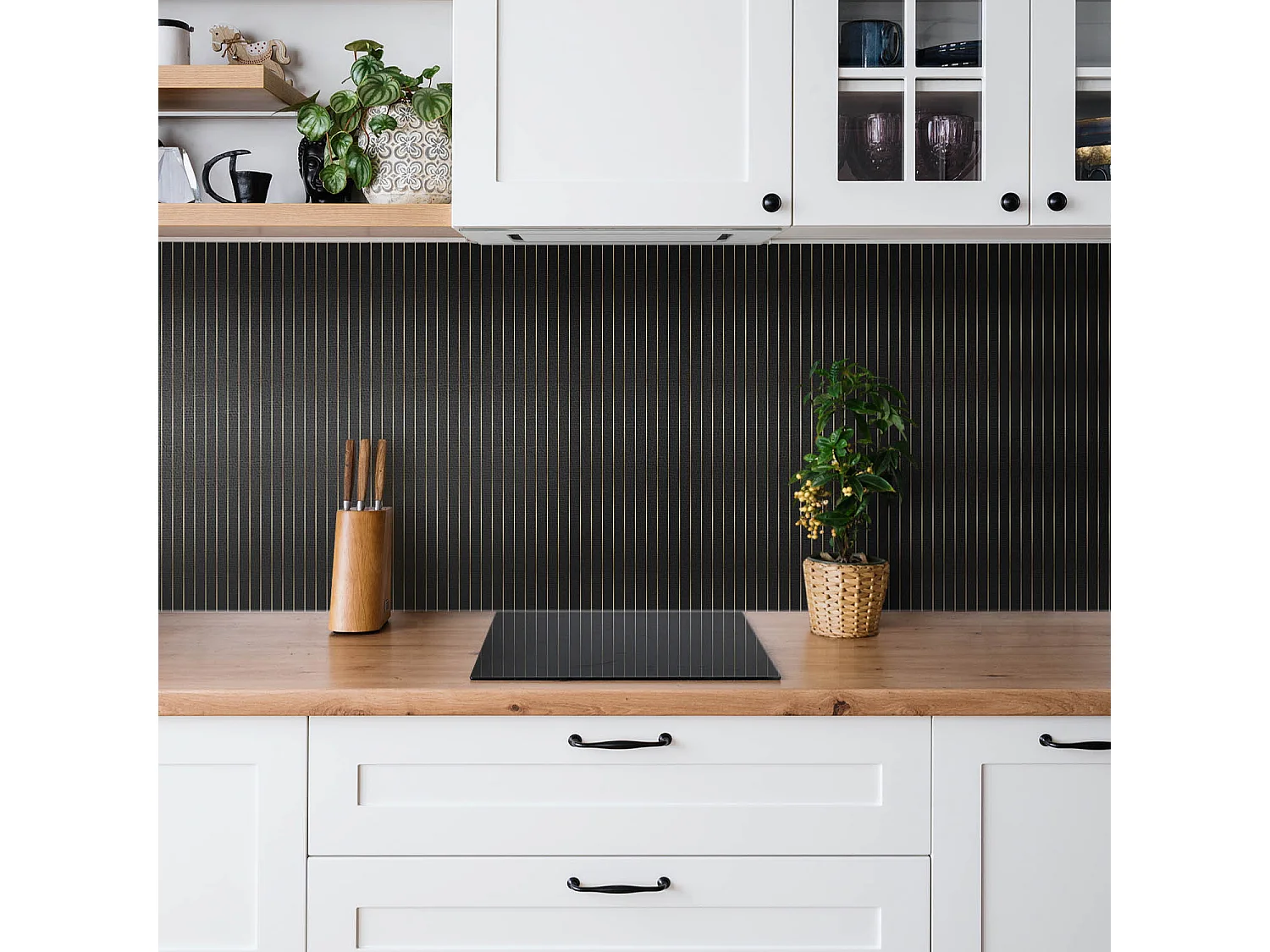 Carrelage autocollant - vinyle - Lignes dorées modernes 9x30x30