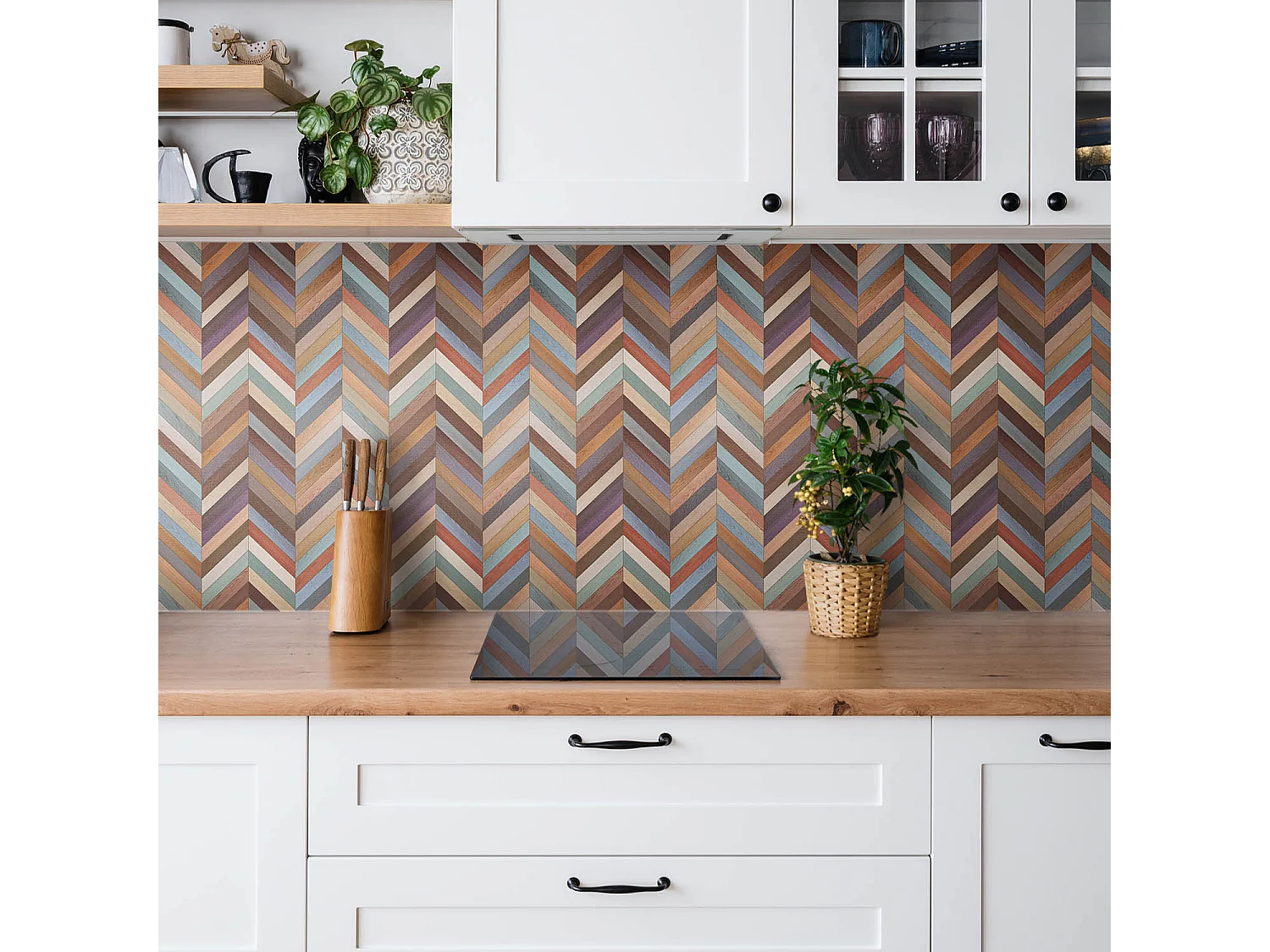 Selbstklebende Fliesen - Vinyl - Bunte Platten 9x30x30