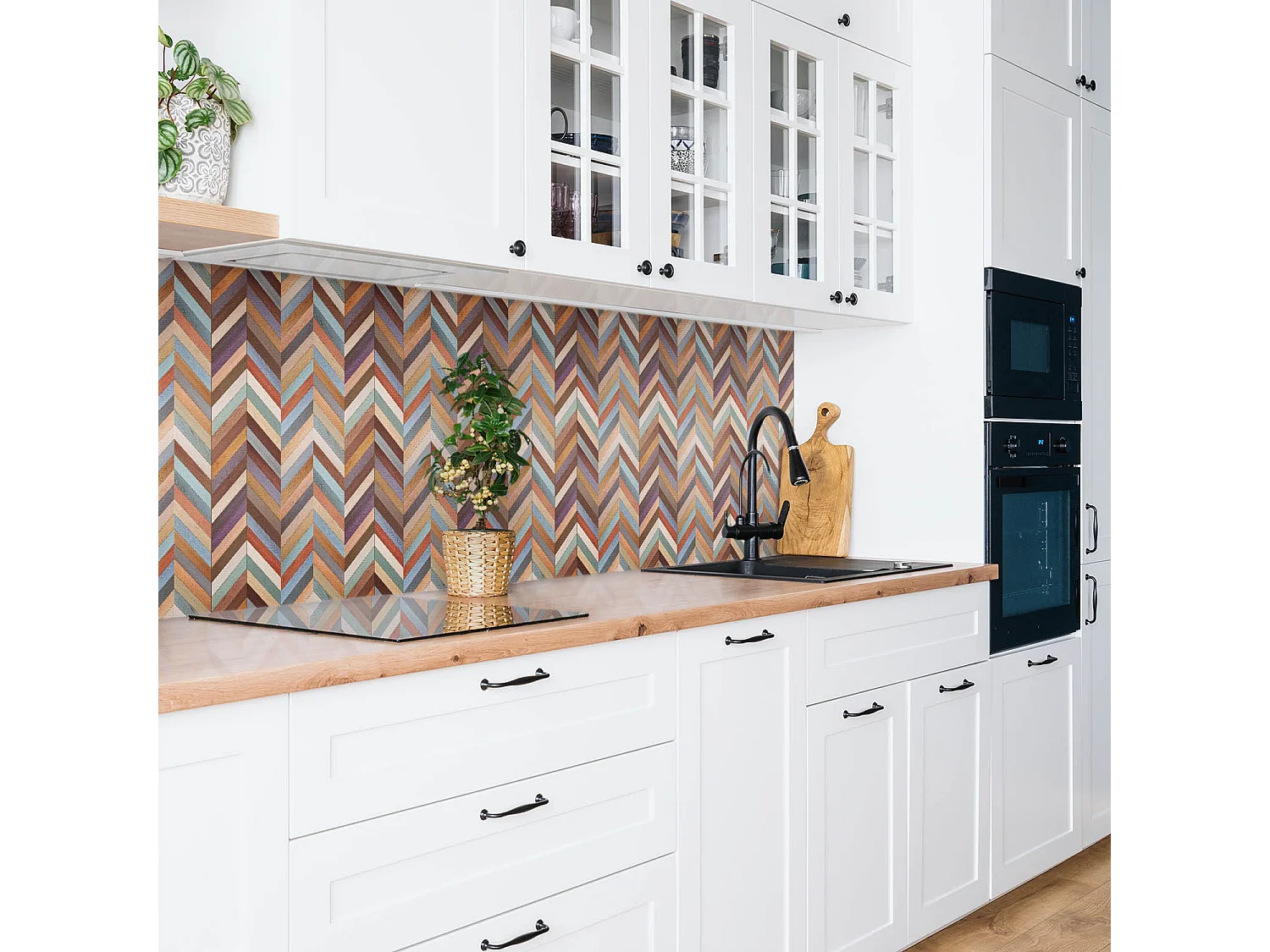 Panneaux muraux autocollants en vinyle imperméable - Planches colorées 100 x 50 cm