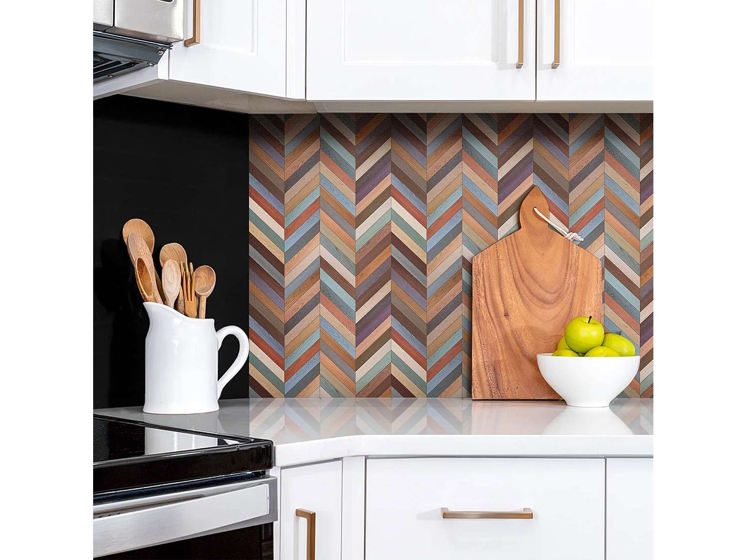 Panneaux muraux autocollants en vinyle imperméable - Planches colorées 100 x 50 cm