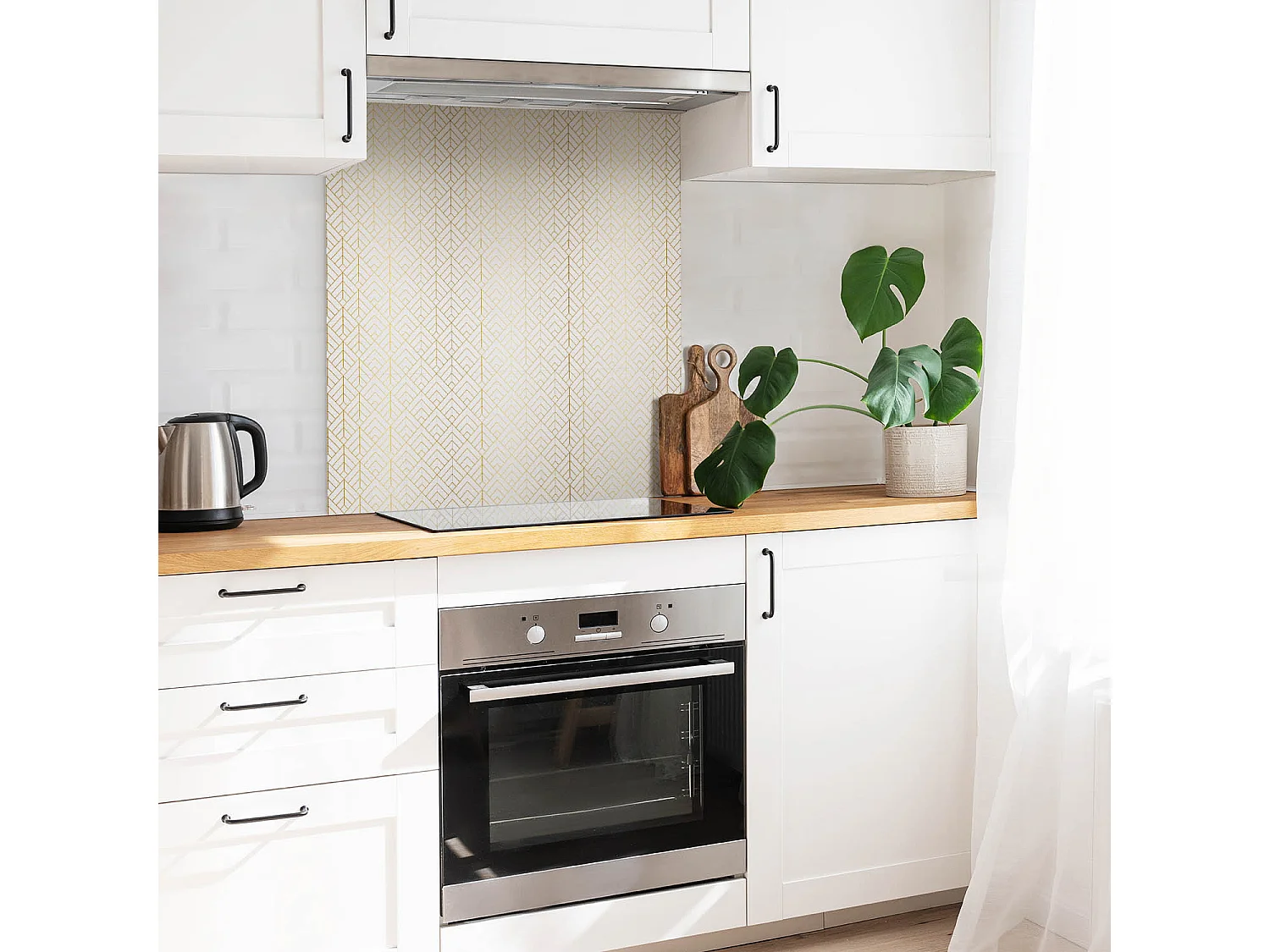 Zelfklevende tegels - vinyl - Gouden geometrie 9x30x30