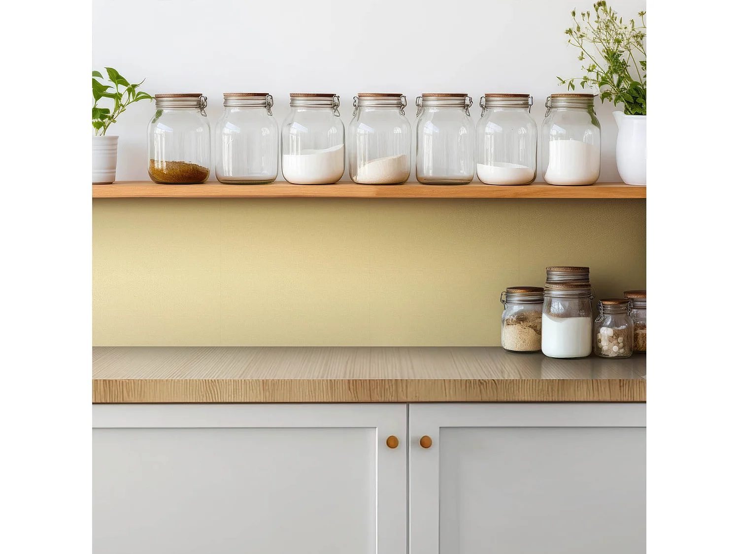 Selbstklebende Fliesen - Vinyl - Gelbe Farbe 9x30x30