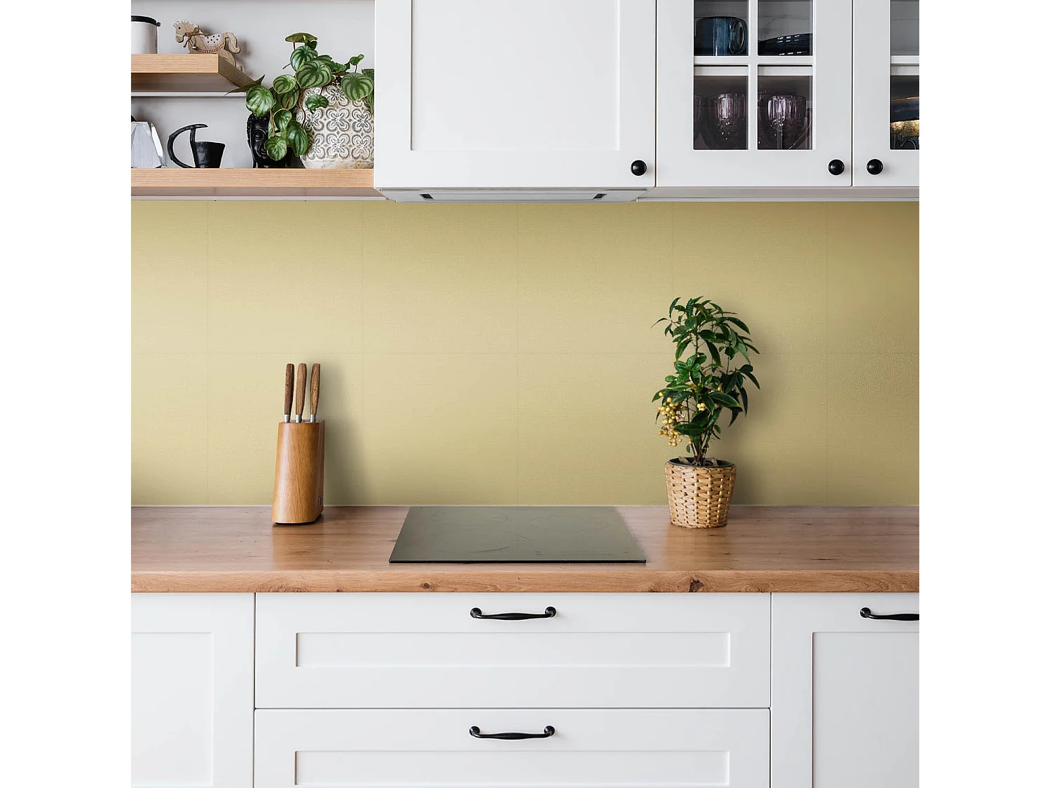 Selbstklebende Fliesen - Vinyl - Gelbe Farbe 9x30x30