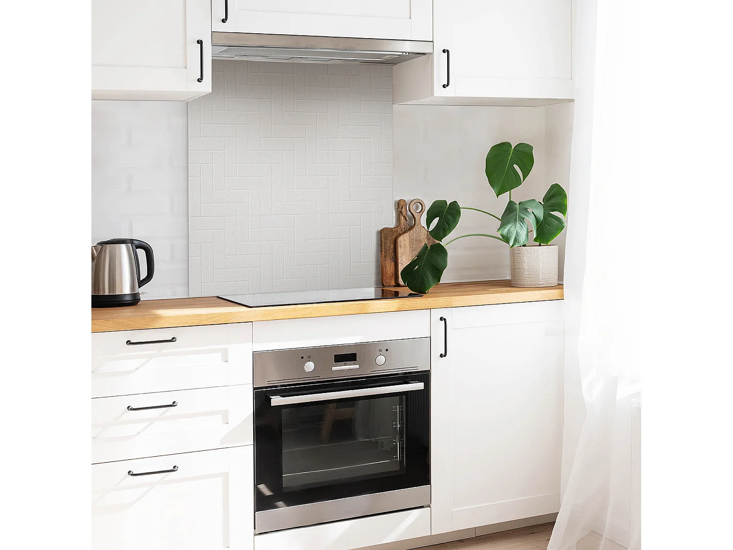 Selbstklebende Fliesen - Vinyl - Elegante helle Ziegelsteine ​​9x30x30