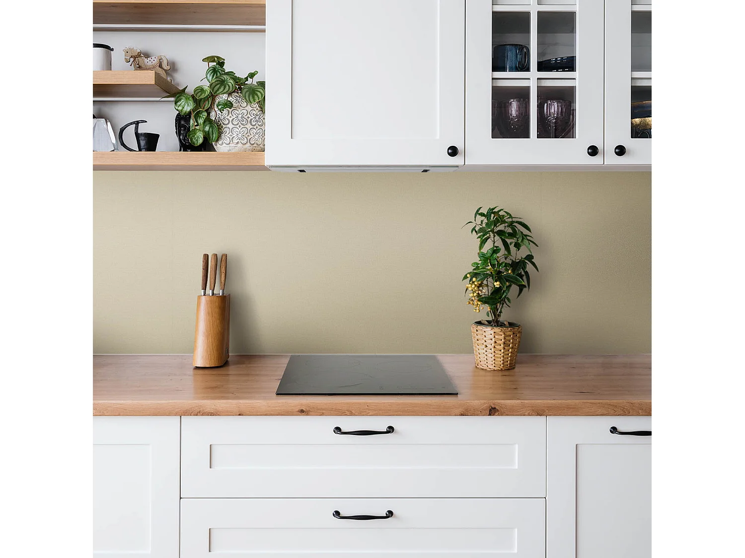 Selbstklebende wasserdichte Vinyl-Wandpaneele – Beige Farbe 100 x 50 cm