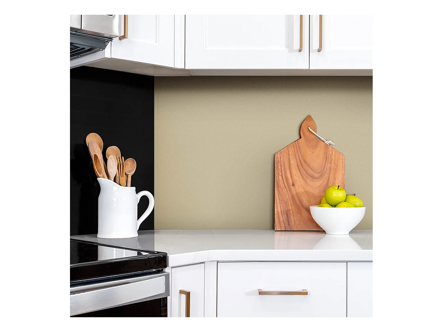 Zelfklevende waterdichte vinyl wandpanelen - Beige kleur 100 x 50 cm