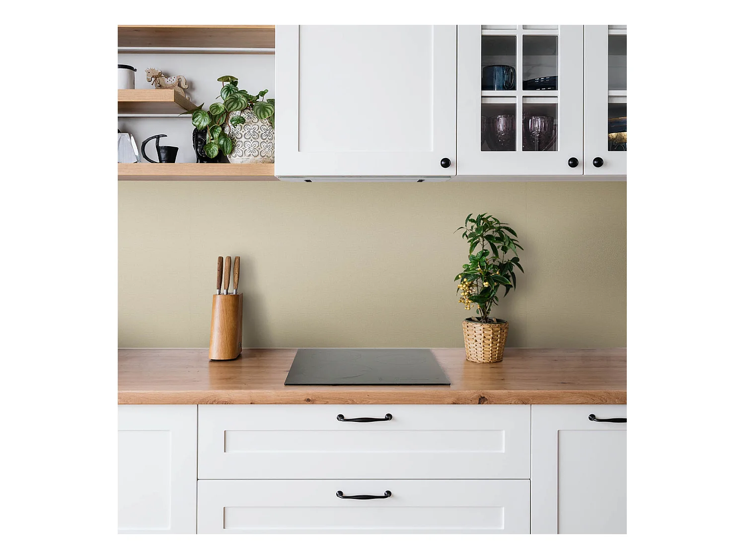 Zelfklevende waterdichte vinyl wandpanelen - Beige kleur 100 x 50 cm