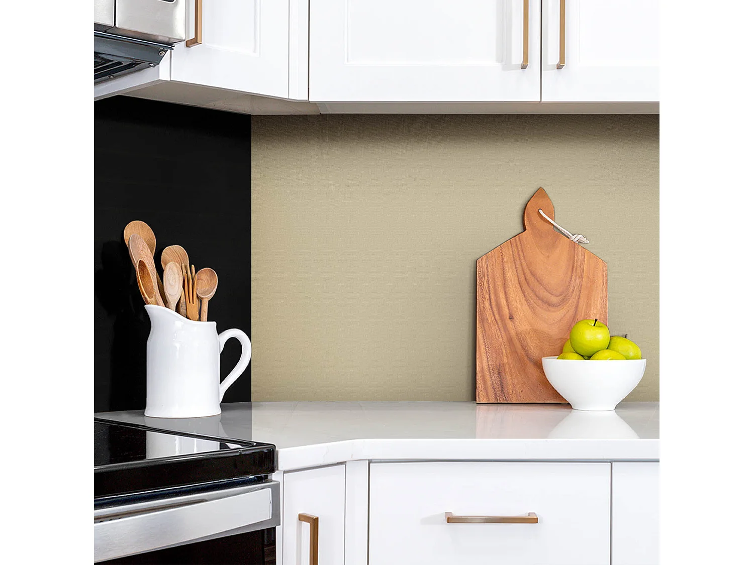 Selbstklebende wasserdichte Vinyl-Wandpaneele – Beige Farbe 100 x 50 cm