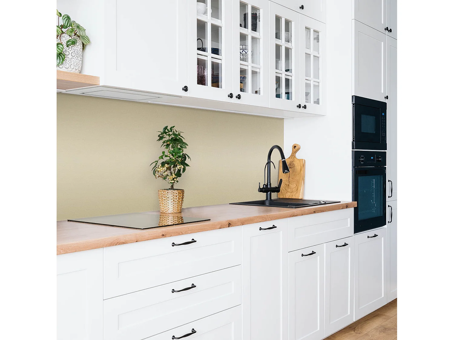 Selbstklebende wasserdichte Vinyl-Wandpaneele – Beige Farbe 100 x 50 cm