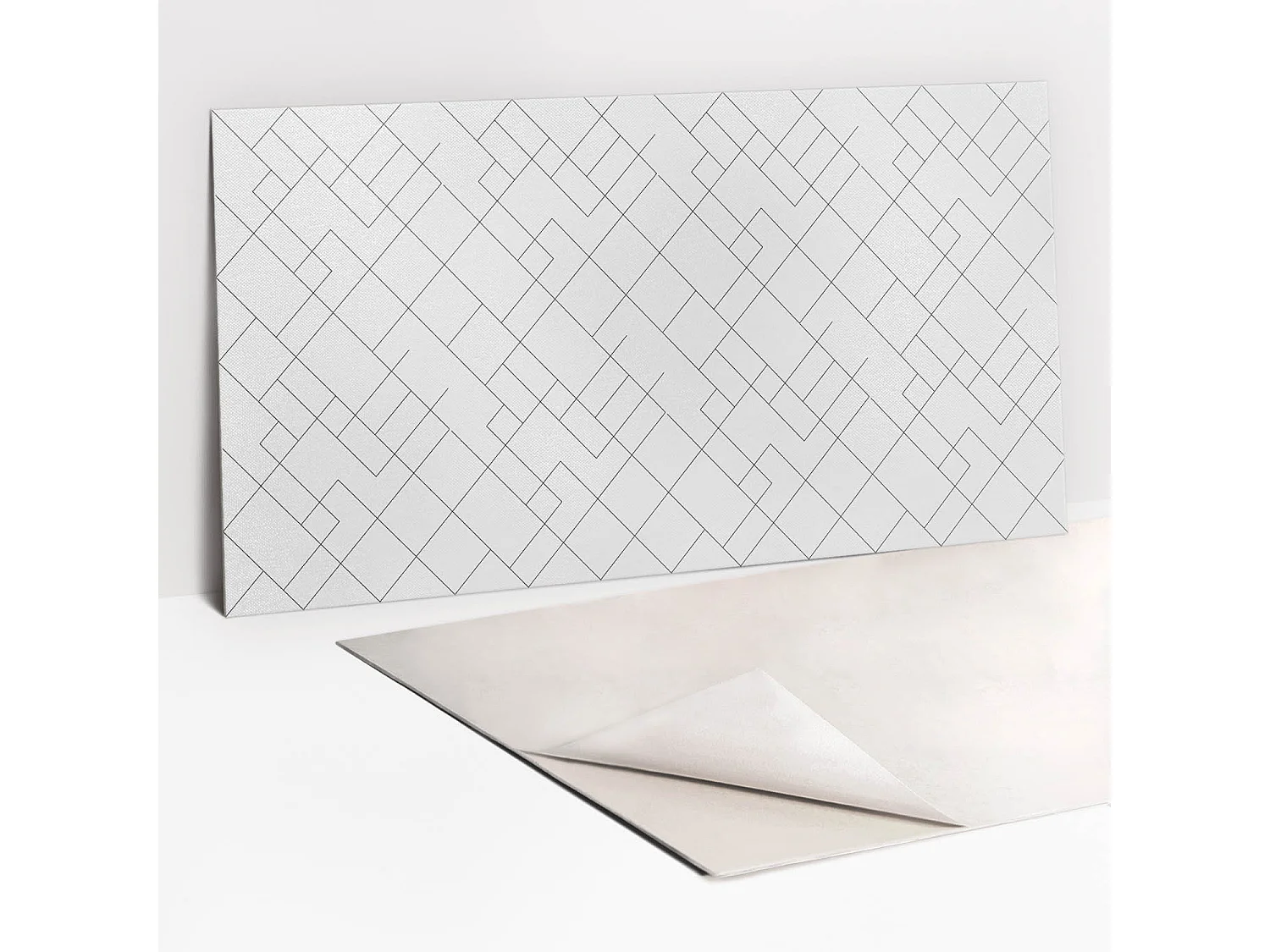 Panneaux muraux autocollants en vinyle imperméable - Carrés minimalistes 100 x 50 cm