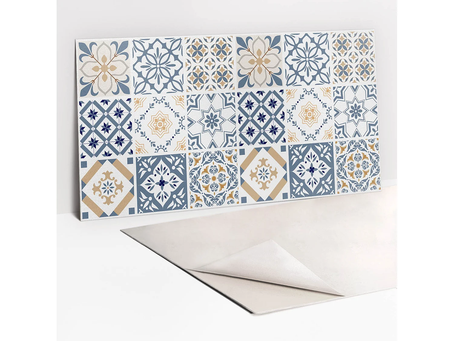 Panneaux muraux autocollants en vinyle imperméable - Mosaïque ornementale 100 x 50 cm