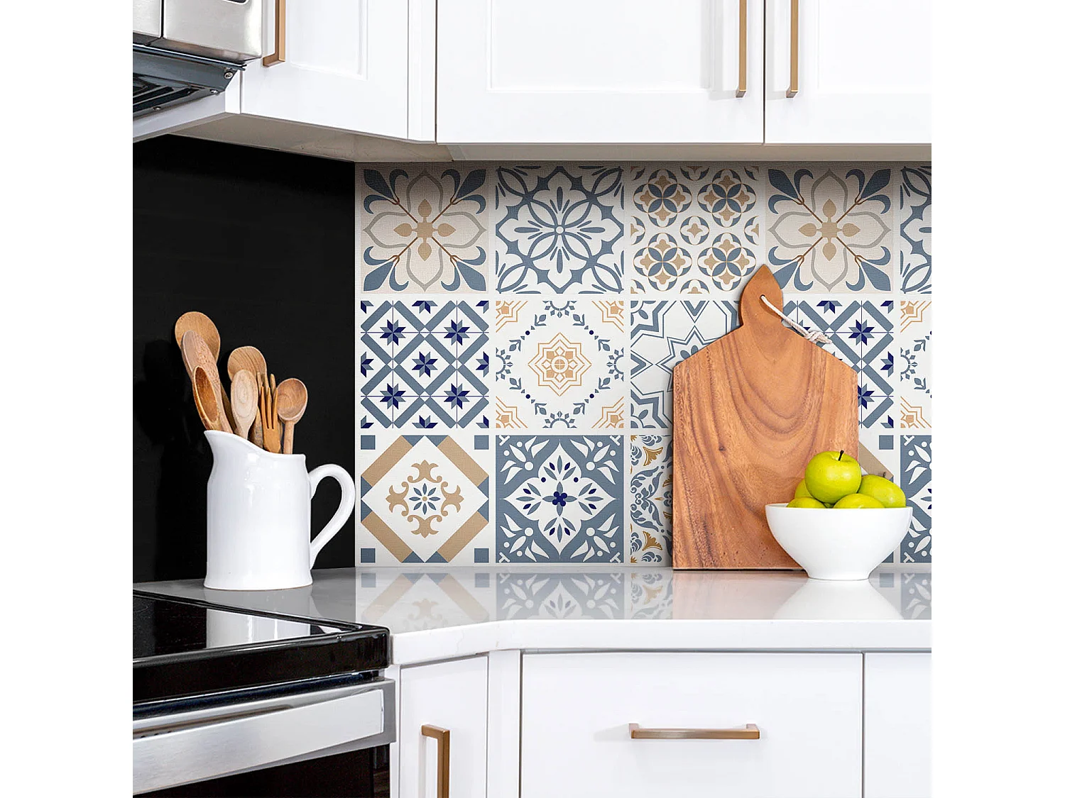 Panneaux muraux autocollants en vinyle imperméable - Mosaïque ornementale 100 x 50 cm