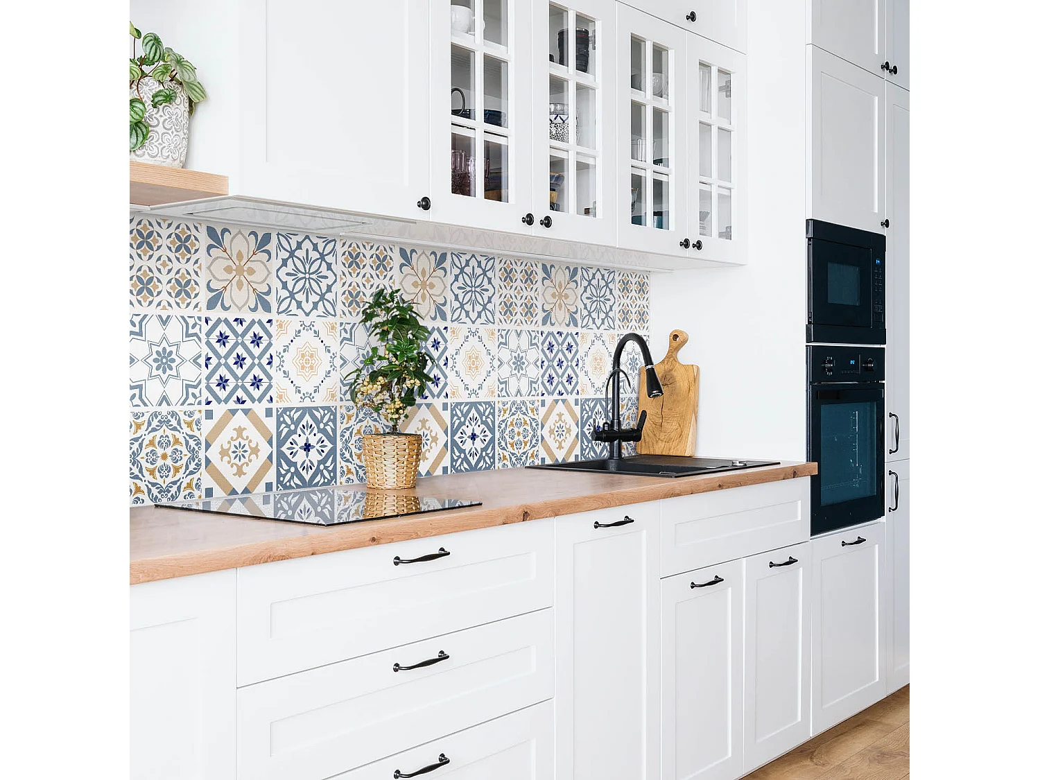 Panneaux muraux autocollants en vinyle imperméable - Mosaïque ornementale 100 x 50 cm