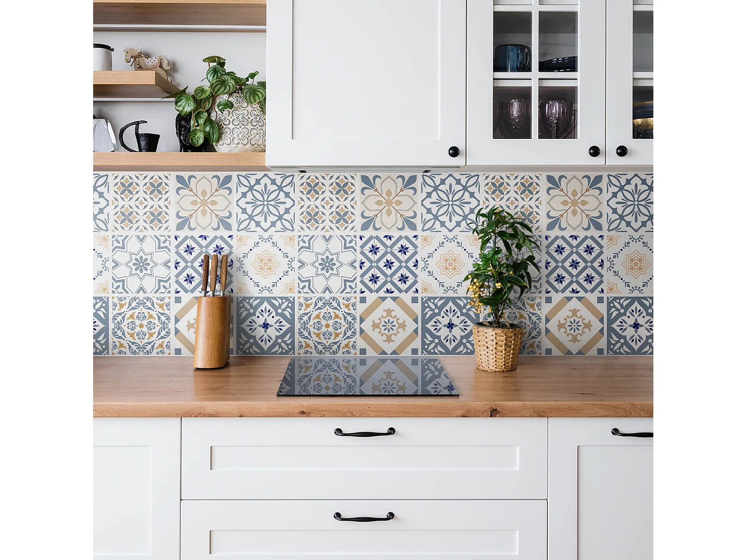 Panneaux muraux autocollants en vinyle imperméable - Mosaïque ornementale 100 x 50 cm