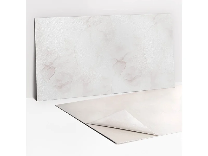 Panneaux muraux autocollants en vinyle imperméable - Marbre clair délicat 100 x 50 cm
