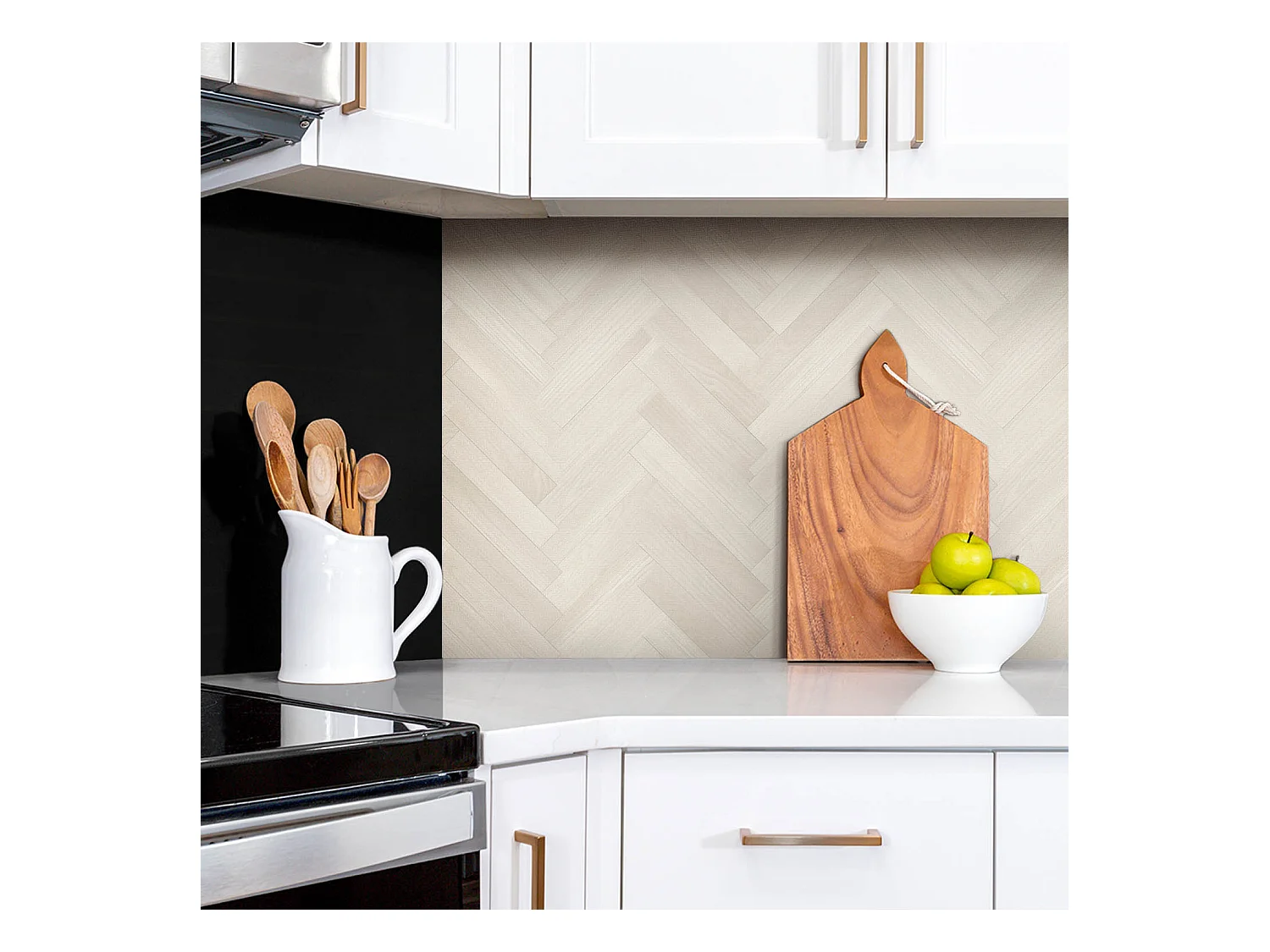 Selbstklebende wasserfeste Vinyl-Wandpaneele – Zartes helles Parkett 100 x 50 cm