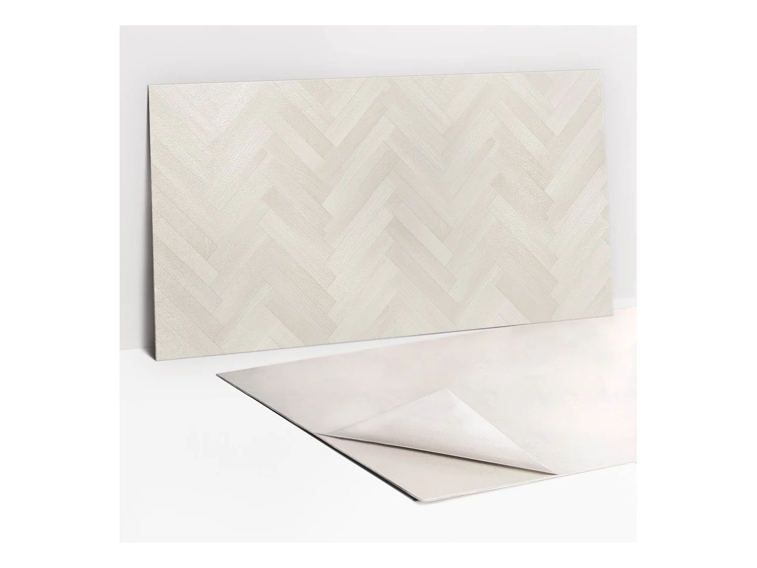 Panneaux muraux autocollants en vinyle imperméable - Parquet clair délicat 100 x 50 cm