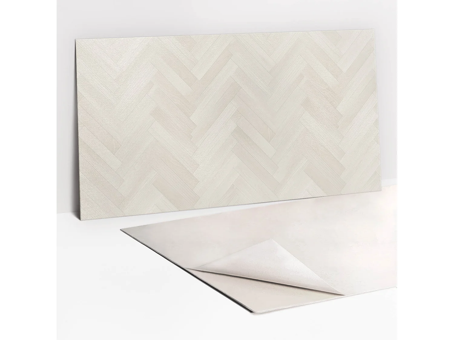 Selbstklebende wasserfeste Vinyl-Wandpaneele – Zartes helles Parkett 100 x 50 cm