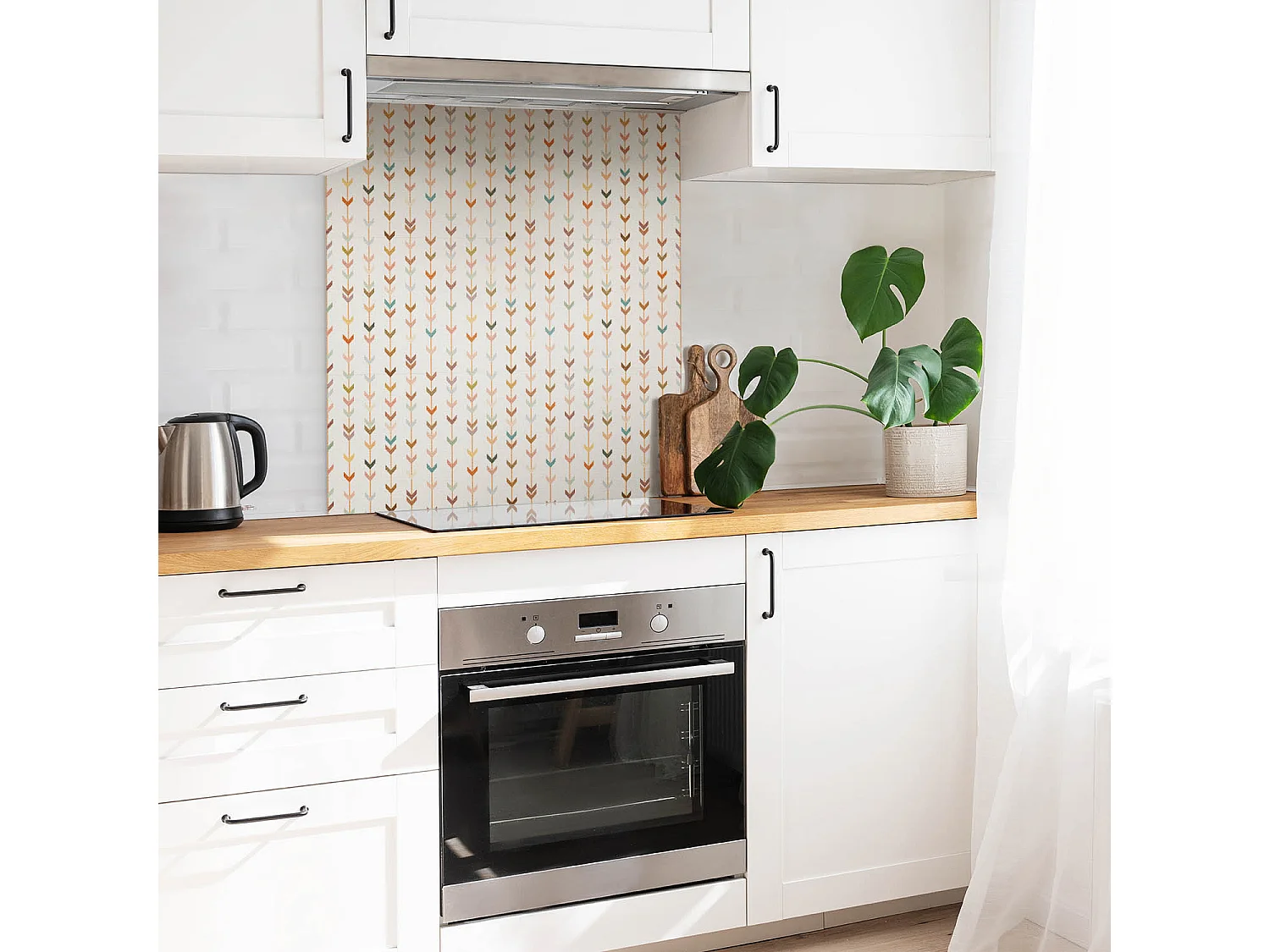 Selbstklebende Fliesen - Vinyl - Boho-Komposition 9x30x30