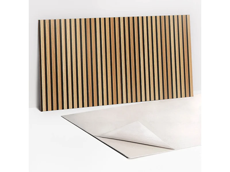 Selbstklebende wasserdichte Vinyl-Wandpaneele – Holzlattenbretter 100 x 50 cm