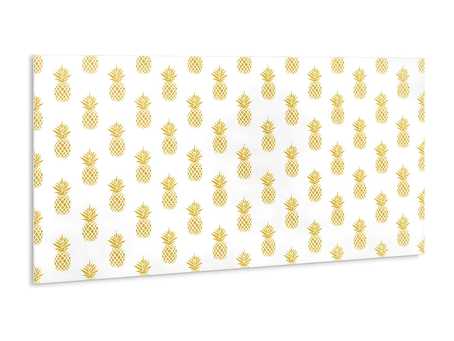 Selbstklebende wasserdichte Vinyl-Wandpaneele – Goldene Cartoon-Ananas 100 x 50 cm