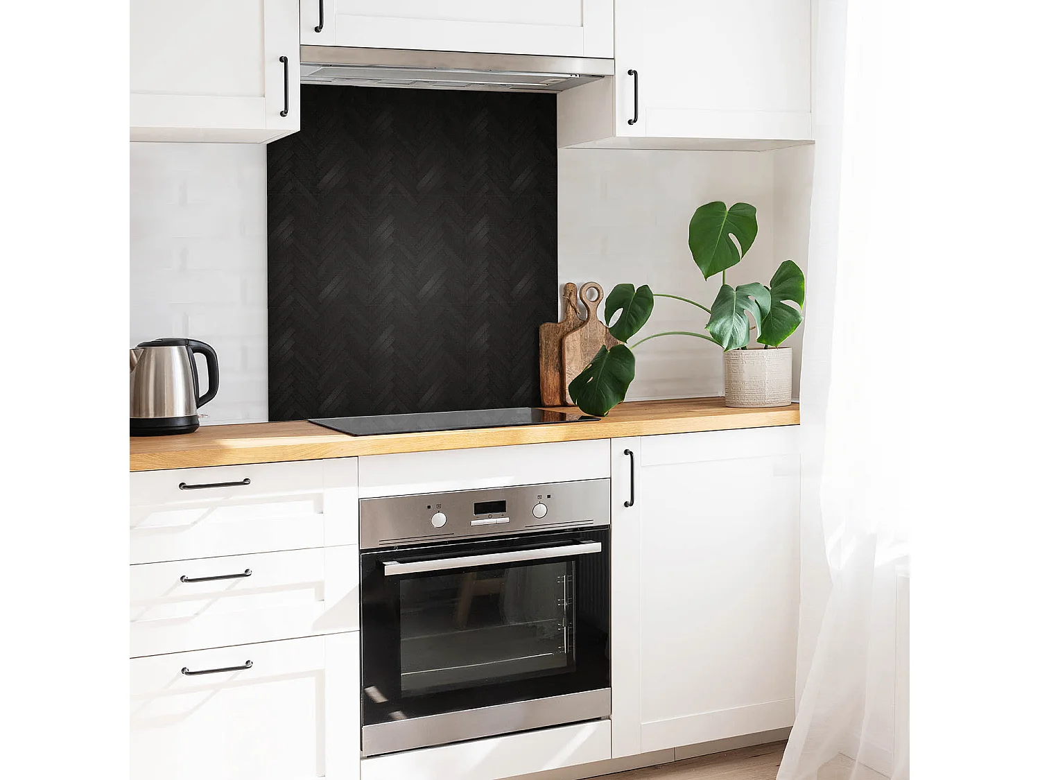 Selbstklebende Fliesen - Vinyl - Dunkles Parkett 9x30x30