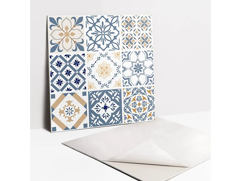 Selbstklebende Fliesen - Vinyl - Ornamentmosaik 9x30x30