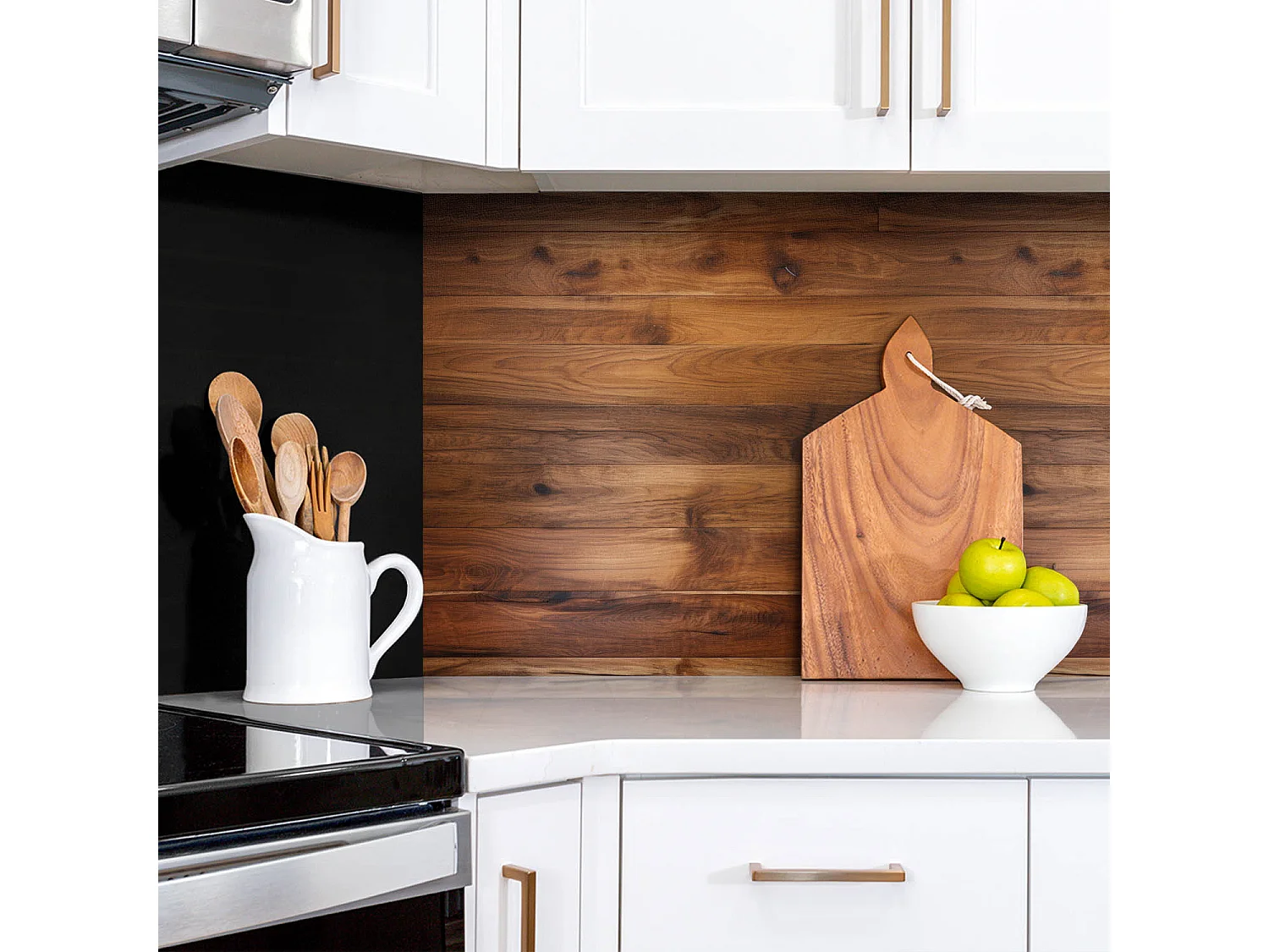 Selbstklebende wasserfeste Vinyl-Wandpaneele – Dunkle Bretter 100 x 50 cm