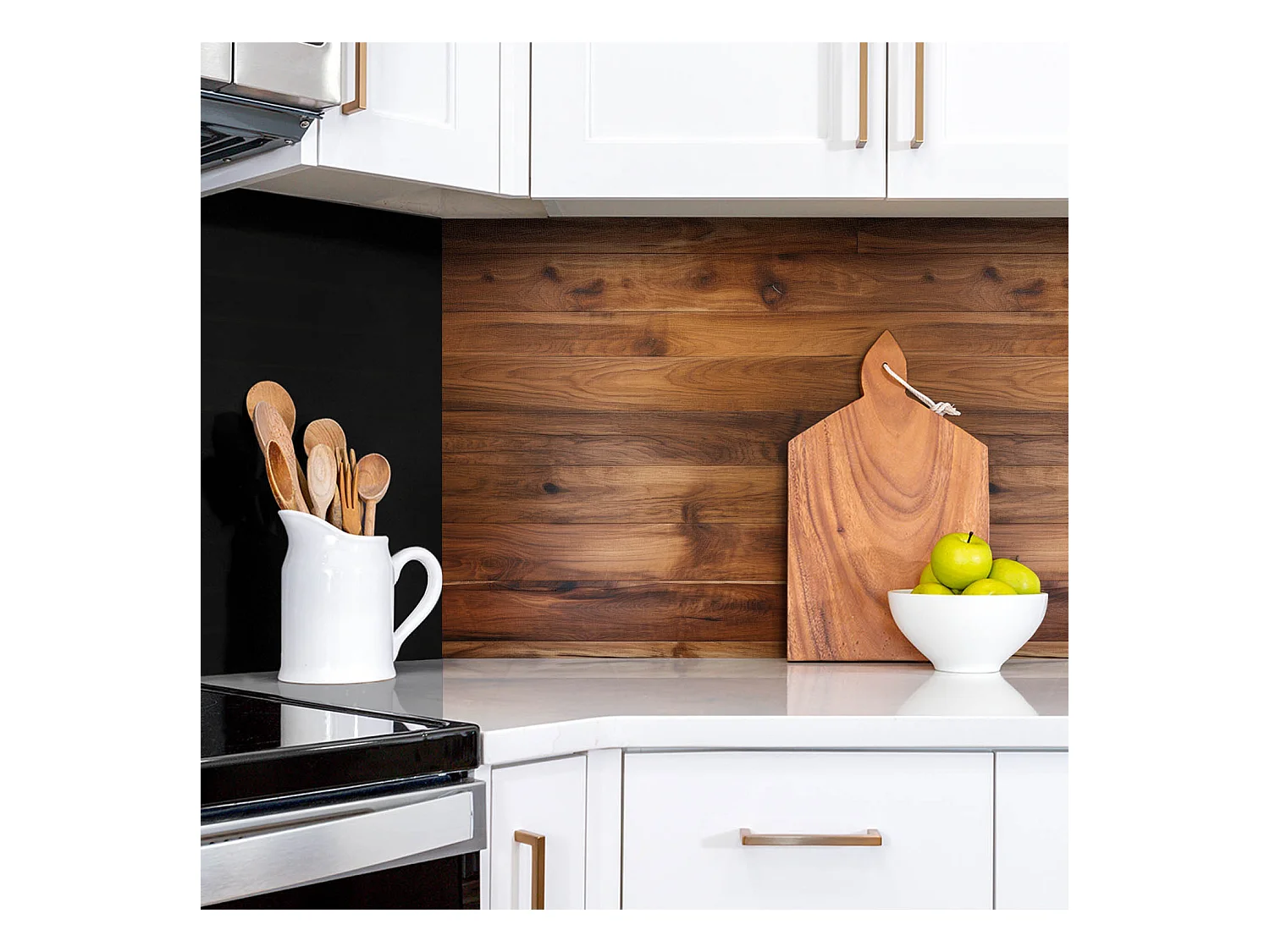 Selbstklebende wasserfeste Vinyl-Wandpaneele – Dunkle Bretter 100 x 50 cm