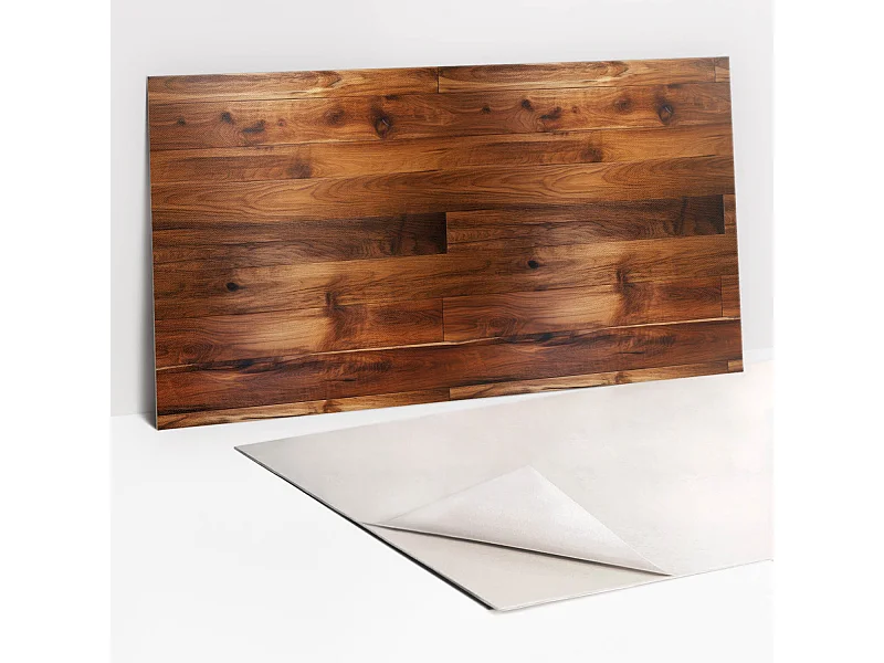 Selbstklebende wasserfeste Vinyl-Wandpaneele – Dunkle Bretter 100 x 50 cm