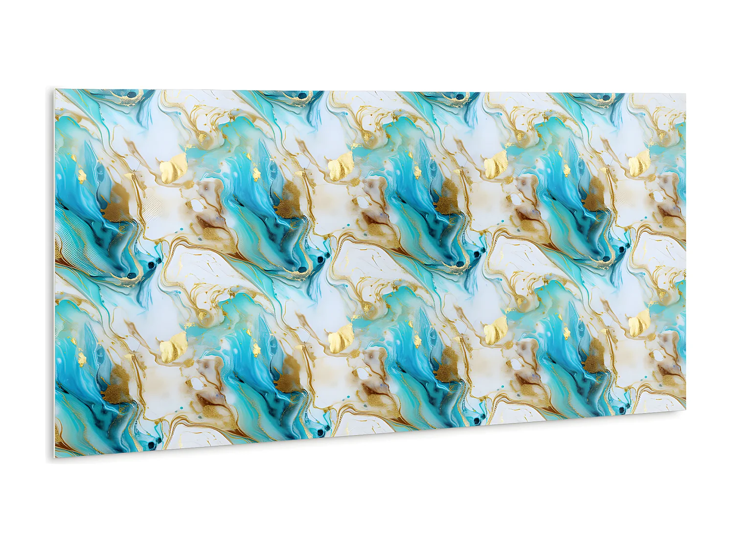 Selbstklebende wasserdichte Vinyl-Wandpaneele – Blauer Marmor und Gold 100 x 50 cm