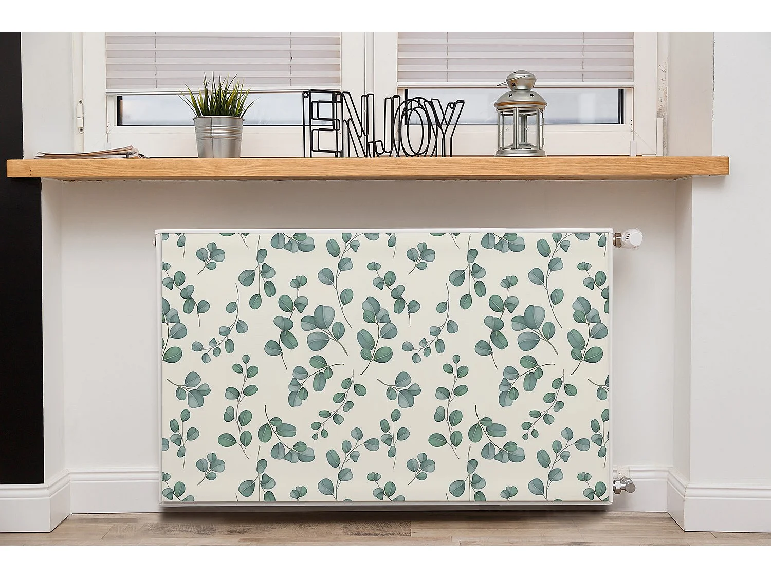 Tapis magnétique pour radiateur - Feuilles vertes 100 x 60 cm, Aimant pour radiateur