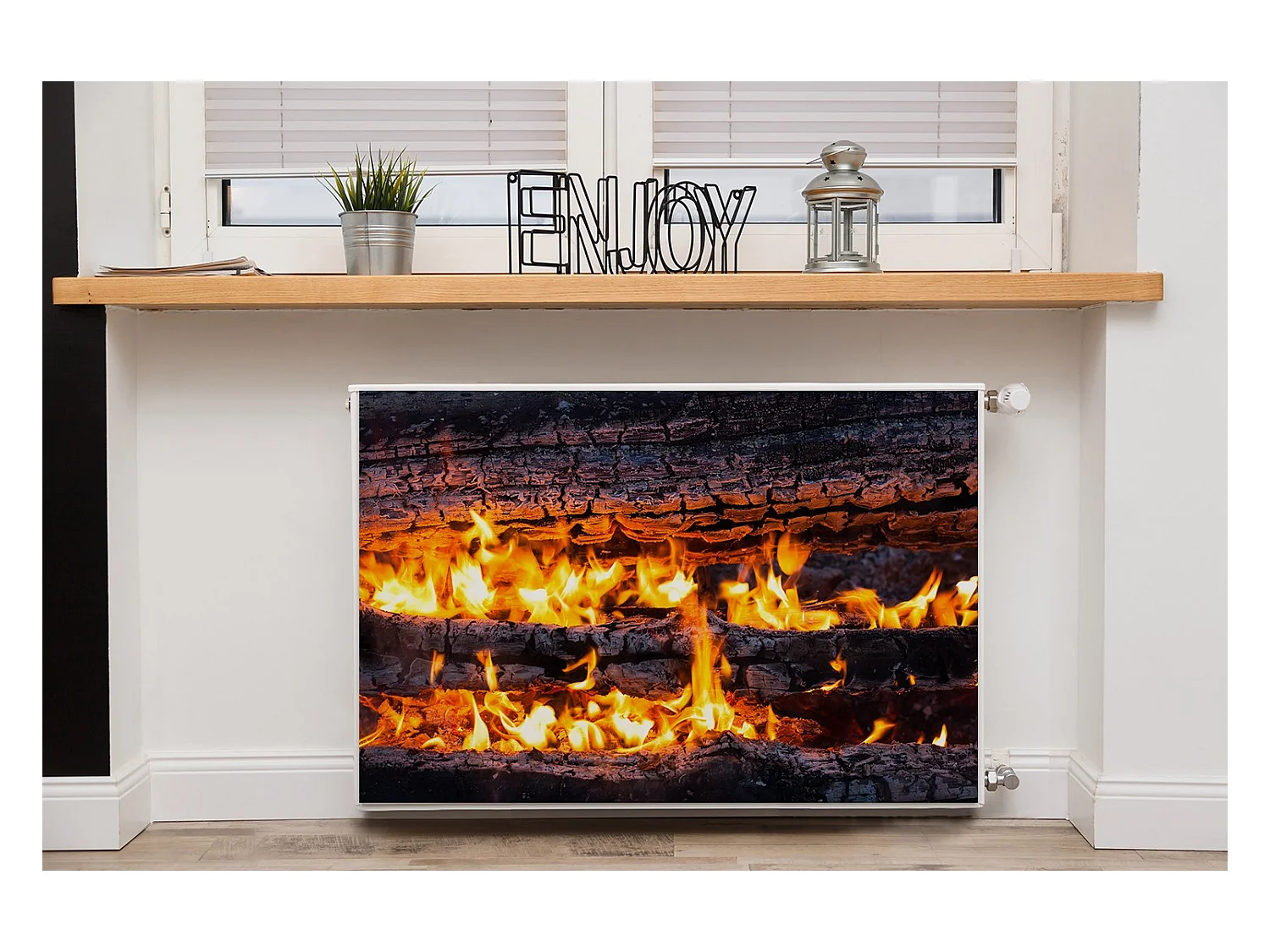 Magnetmatte für einen Heizkörper – Feuerholz 90 x 60 cm, Magnet für einen Heizkörper