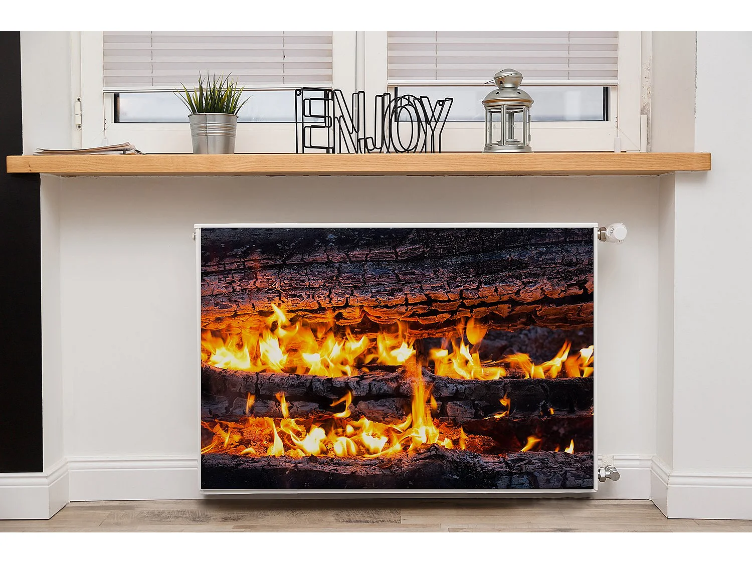 Magnetmatte für einen Heizkörper – Feuerholz 90 x 60 cm, Magnet für einen Heizkörper