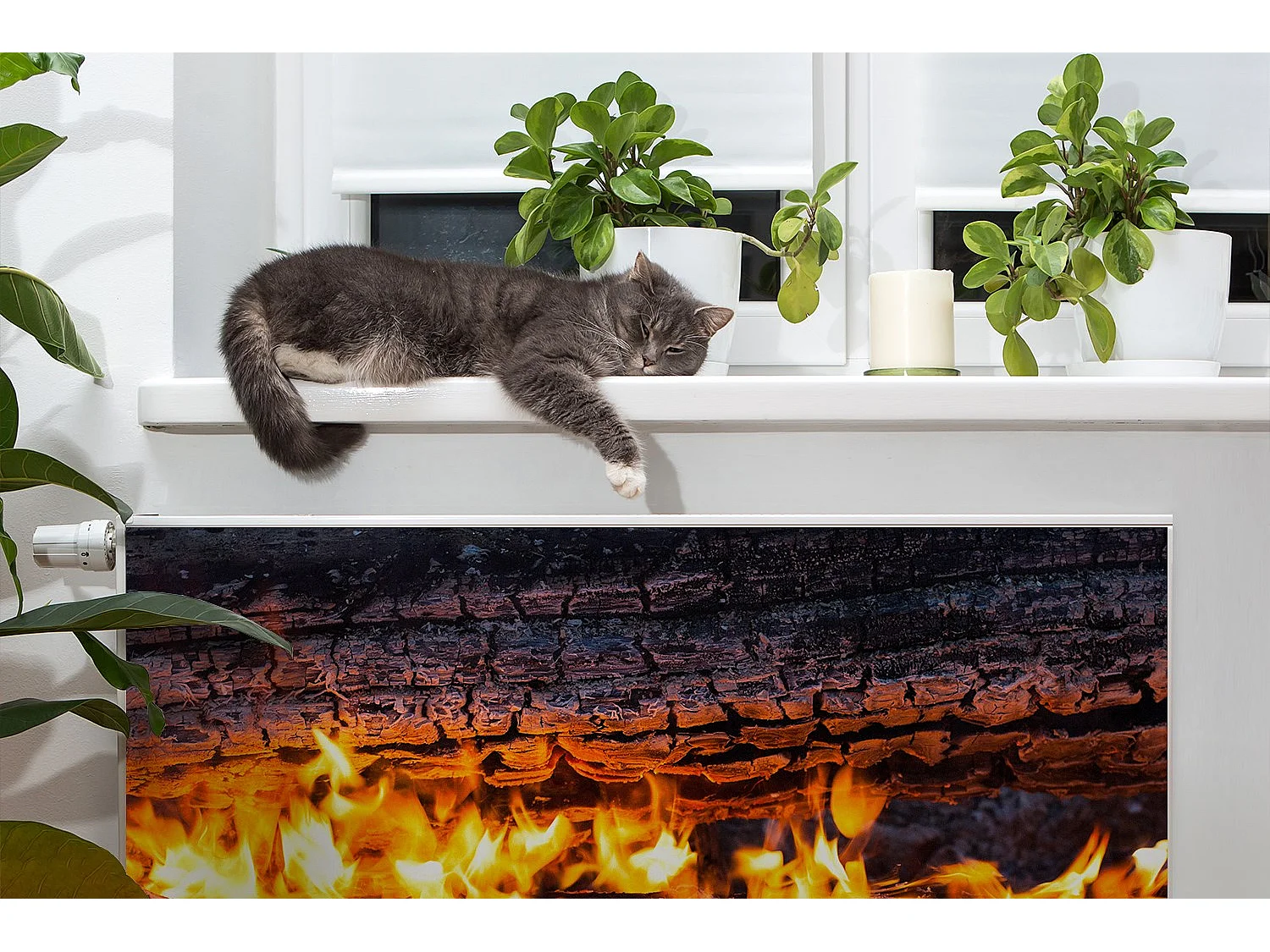 Magnetmatte für einen Heizkörper – Feuerholz 90 x 60 cm, Magnet für einen Heizkörper