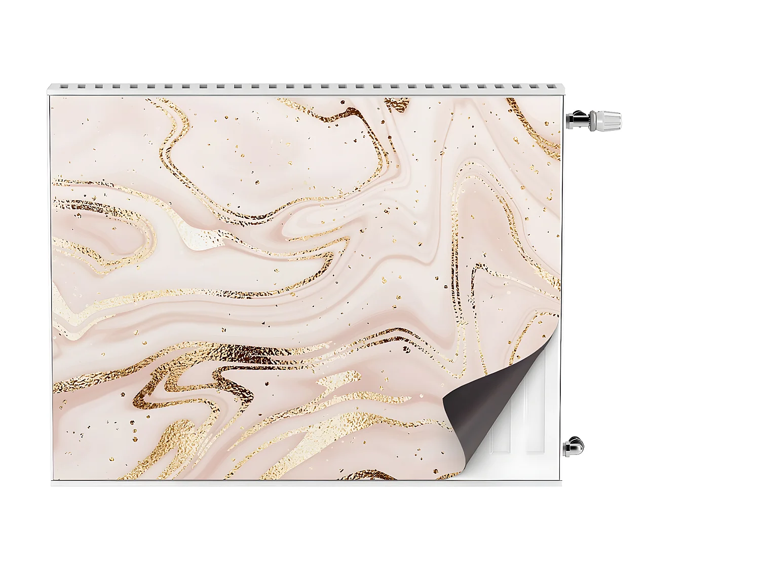 Magnetische Matte für einen Heizkörper - Abstraktion in Roségold 80 x 60 cm, Magnet für einen Heizkörper