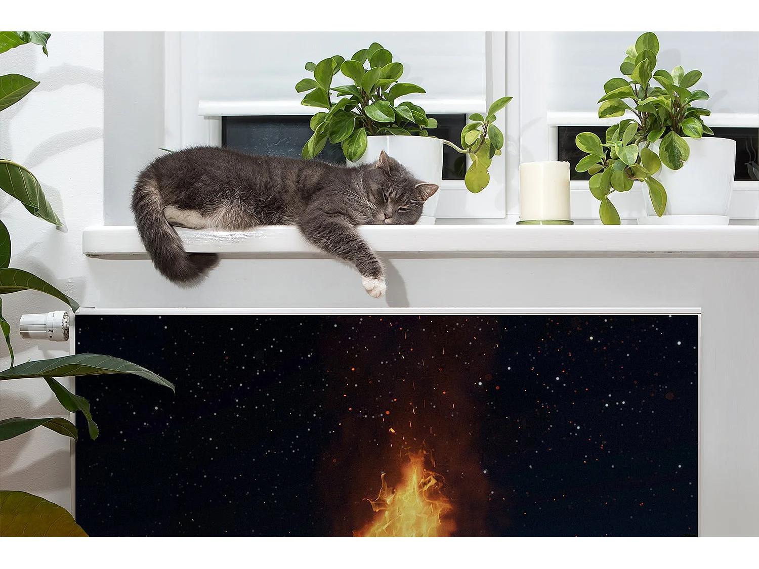 Tapis magnétique pour radiateur - Cheminée 90 x 60 cm, Aimant pour radiateur