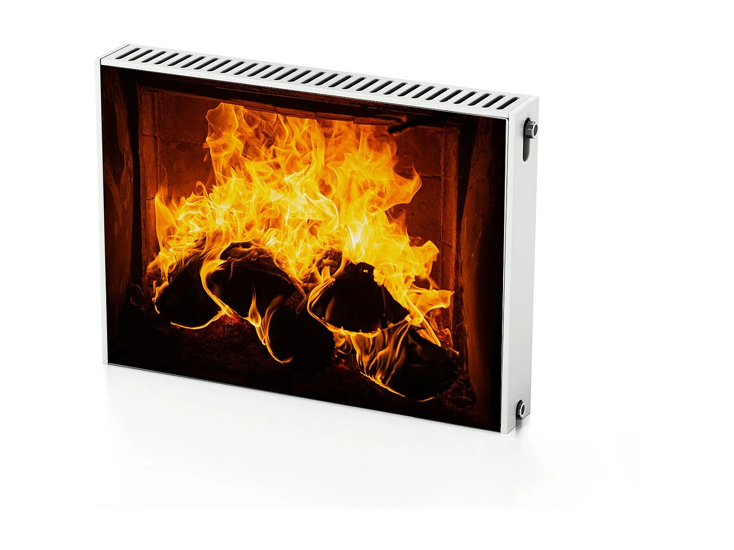 Tappetino magnetico per termosifone - Bonfire Fire 80 x 60 cm, Magnete per termosifone