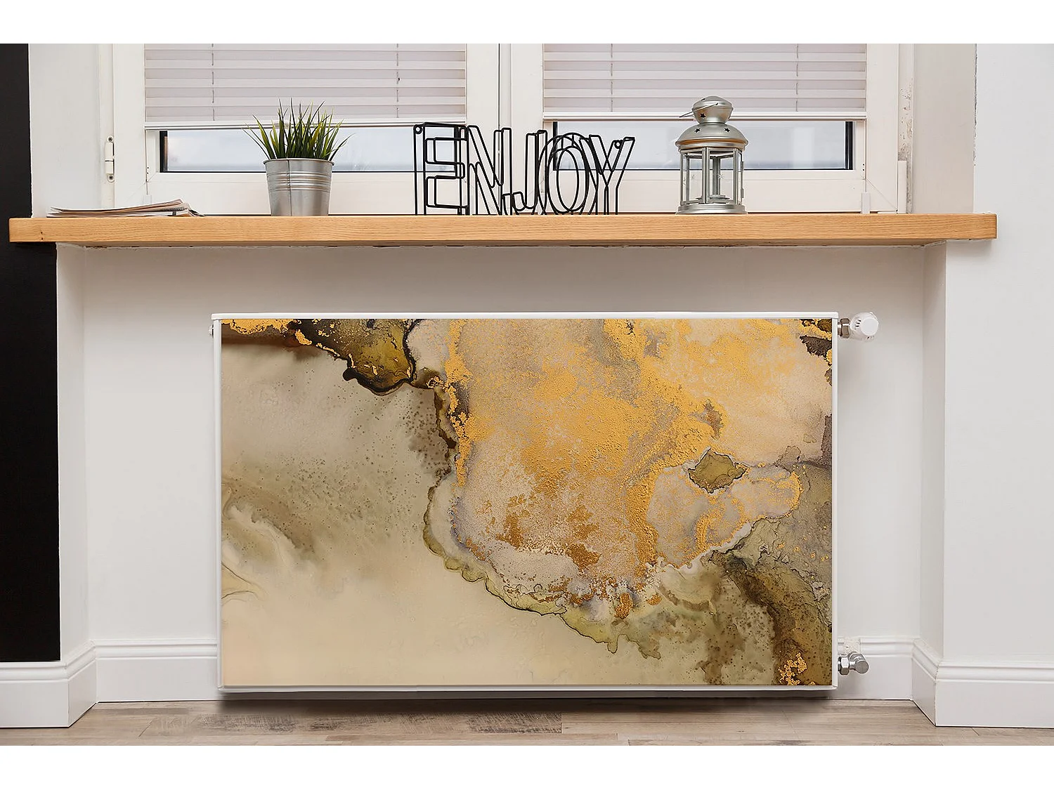 Magnetmatte für einen Heizkörper - Abstraktes Gold 100 x 60 cm, Magnet für einen Heizkörper